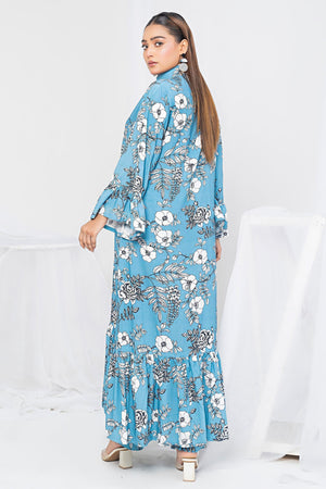 Unstitched Sky Blue Doriya Linen 2 Piece - SafaNoor