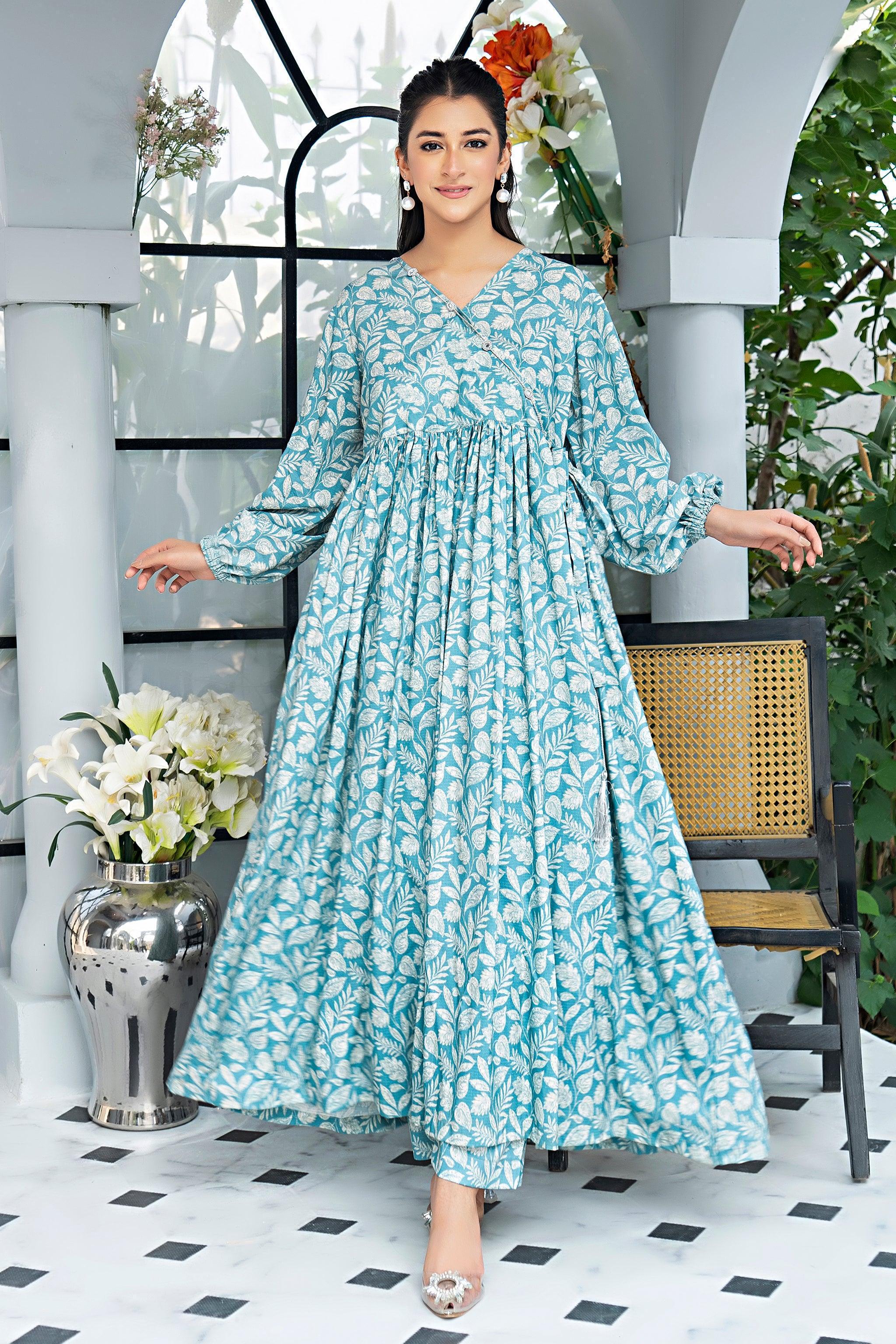 Unstitched Sky Blue Linen 2 Piece - SafaNoor