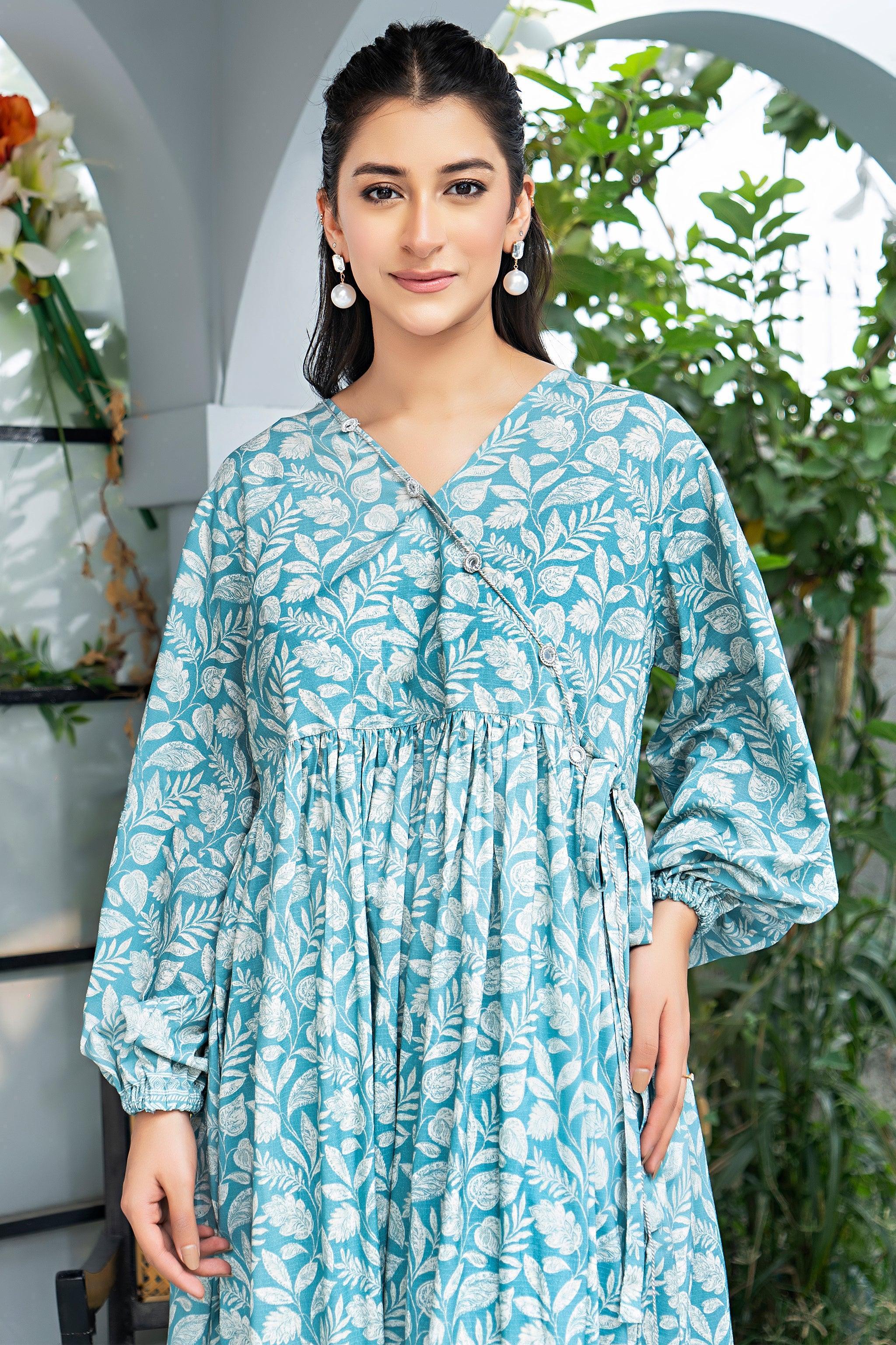 Unstitched Sky Blue Linen 2 Piece - SafaNoor