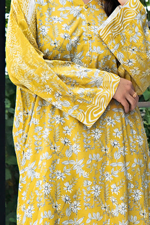 Unstitched Yellow Linen 2 Piece - SafaNoor