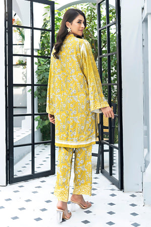 Unstitched Yellow Linen 2 Piece - SafaNoor