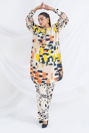 Unstitched off White Doriya Linen 2 Piece - (Vol-30/04)2P-W-24-D-4 - SAFANOOR