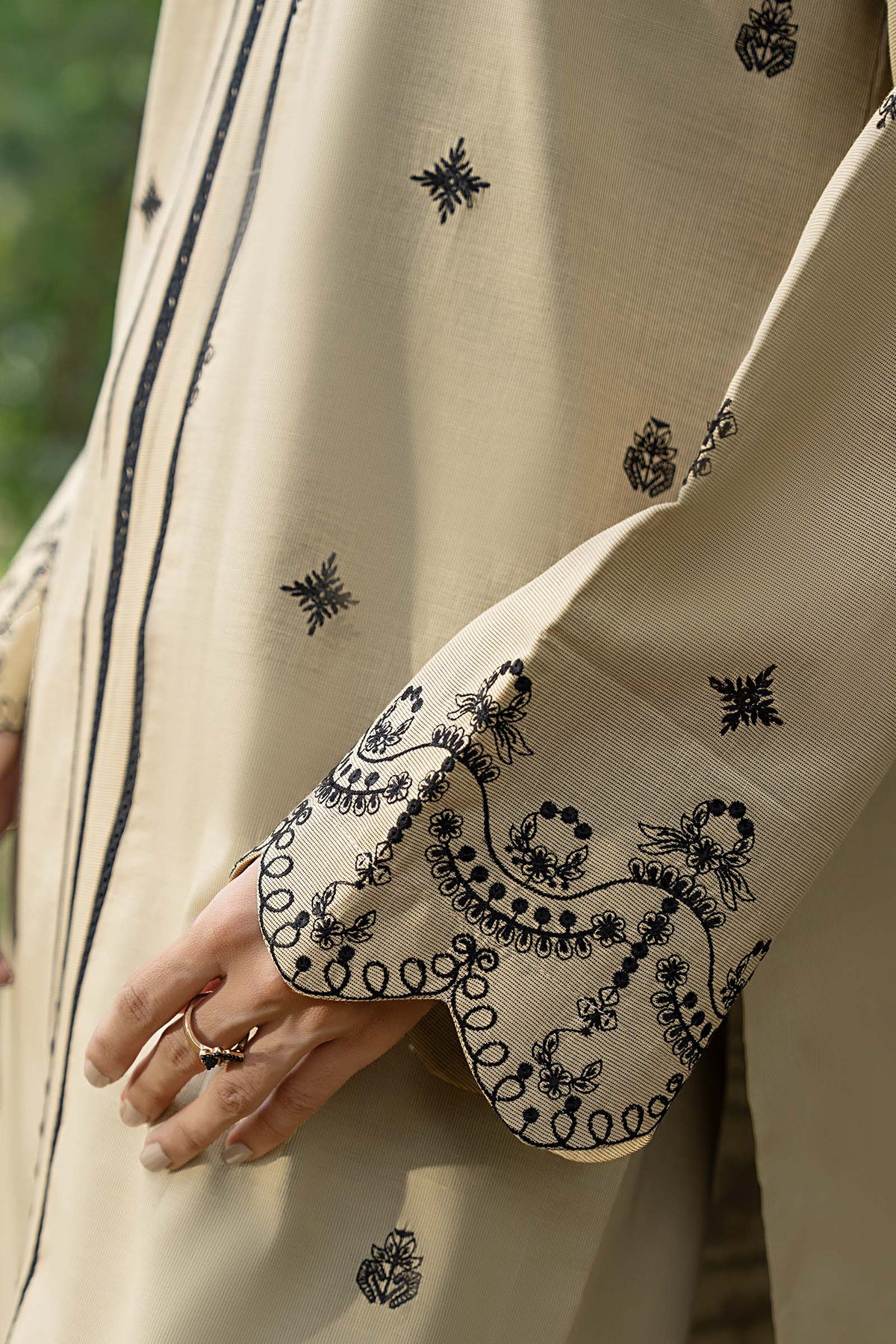 Wheat 2 Piece Unstitched Dyed Embroidered Lawn
