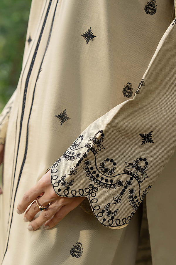 Wheat 2 Piece Unstitched Dyed Embroidered Lawn
