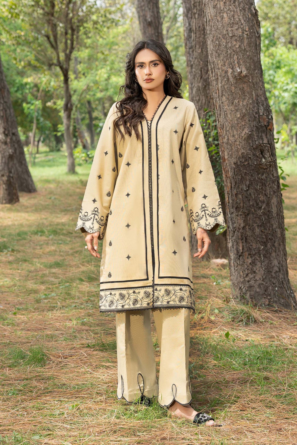Wheat 2 Piece Unstitched Dyed Embroidered Lawn Main image