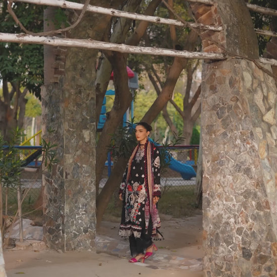 3 Piece Premium Unstitched Embroidered Lawn Eid Collection