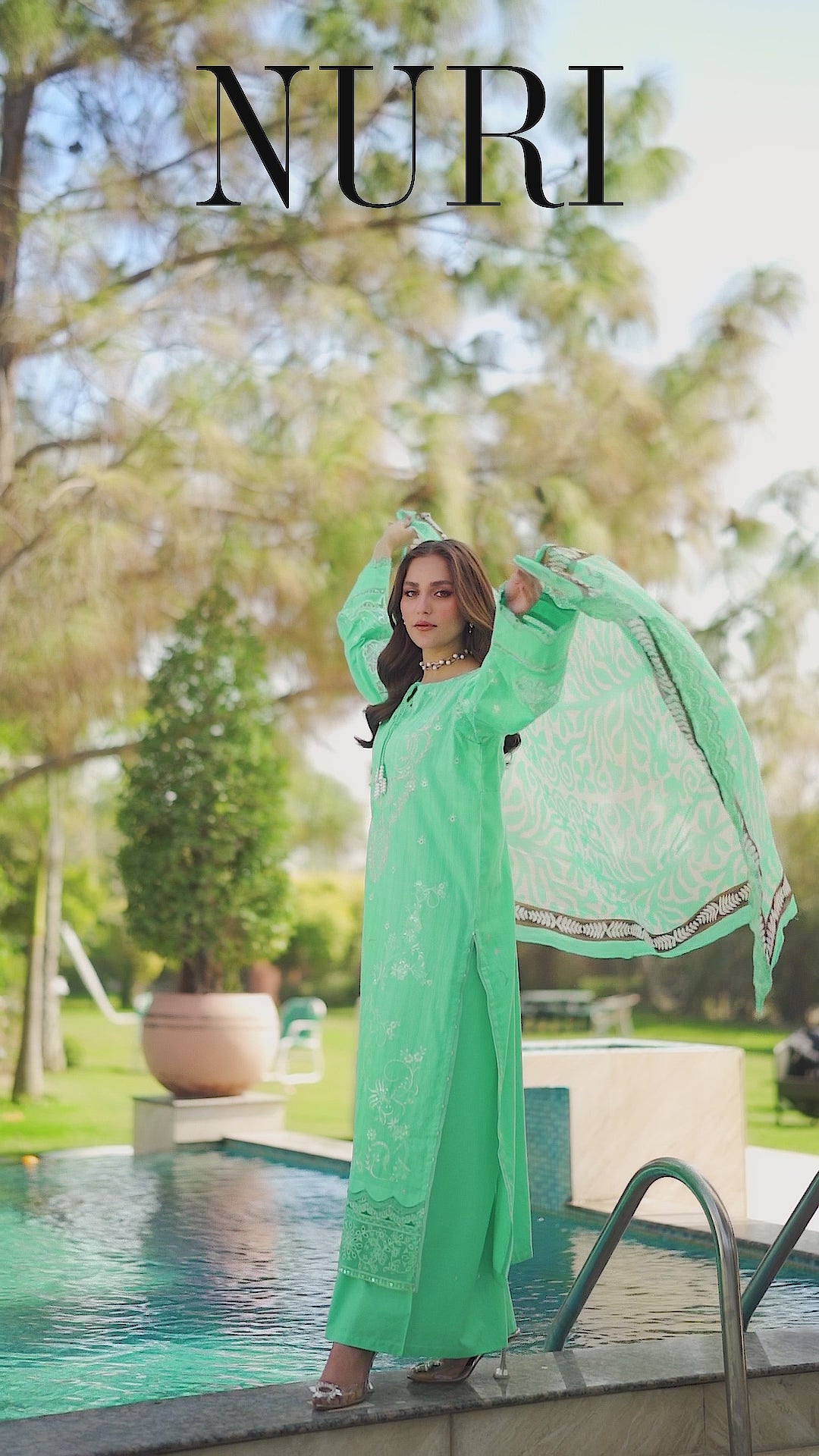 3 Piece Cyan Unstitched Embroidered Lawn