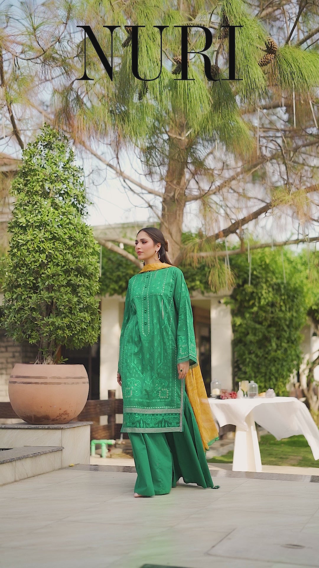 3 Piece Bottle Green Unstitched Embroidered Lawn