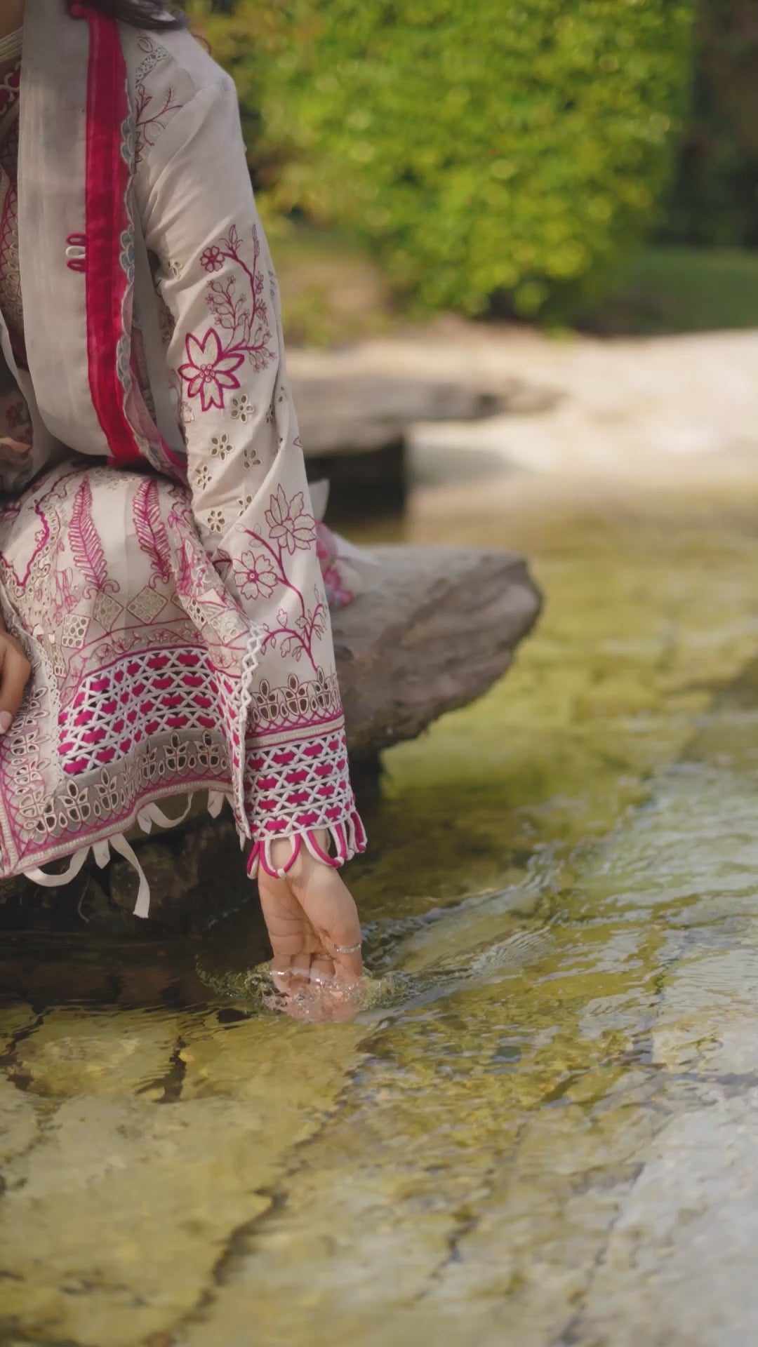 3 Piece Premium Unstitched Pale Silver Embroidered Lawn Suit