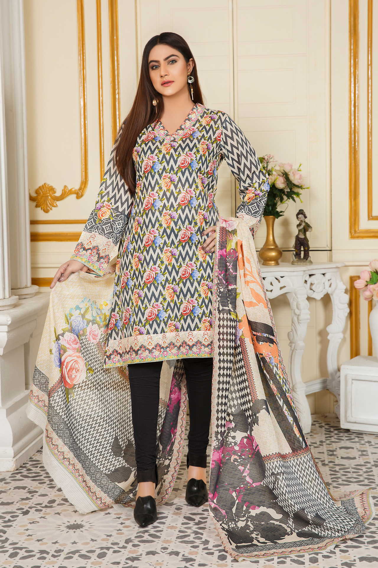 LAWN / UNSTITCHED / 2 PCS SUITS