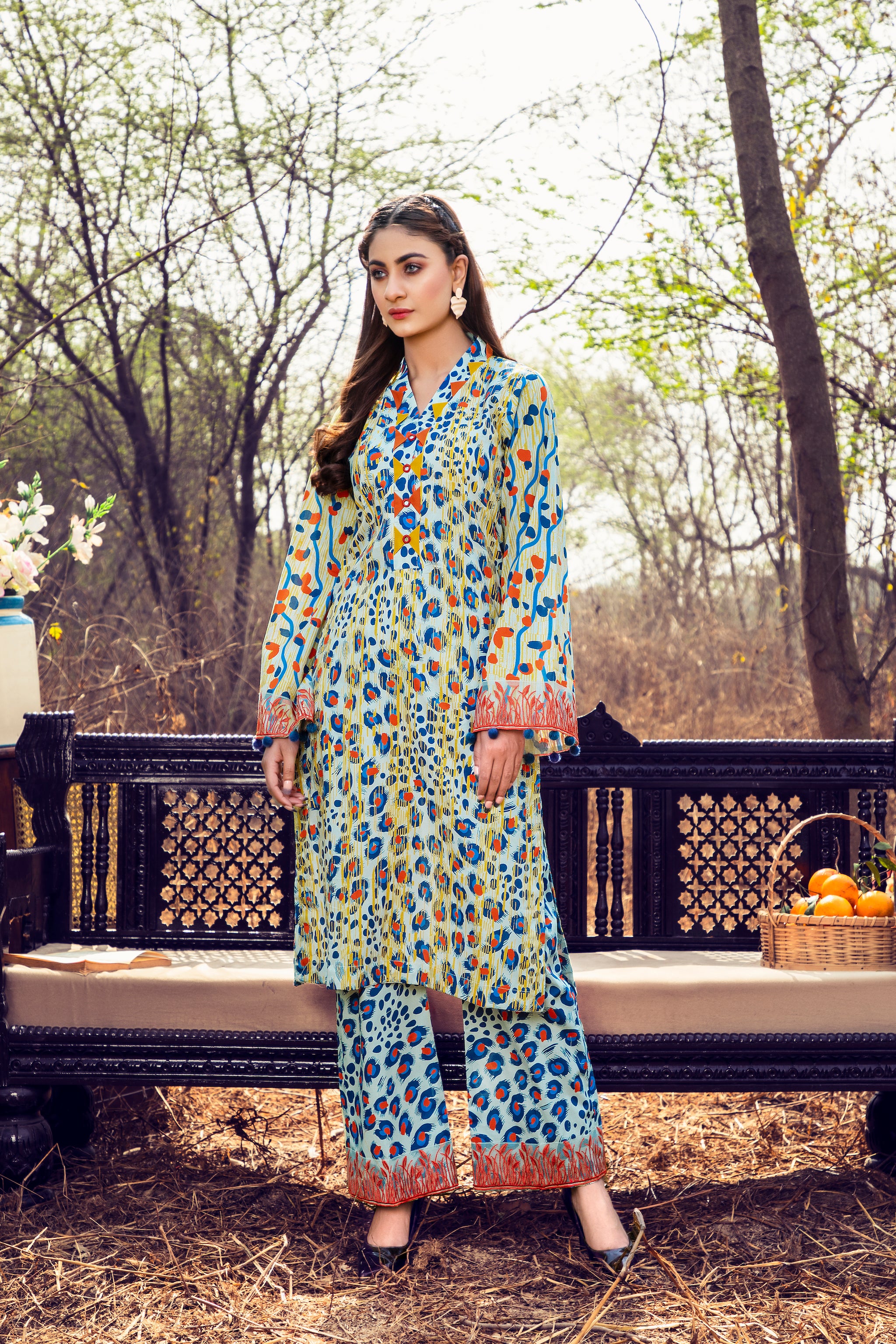 New Summer 2023 unstitched 2 piece collection digital printed lawn embroidered shirt with digital printed cotton trouser price 2220 lawn EMBROIDERED zarnish unstitched collection by safanoor