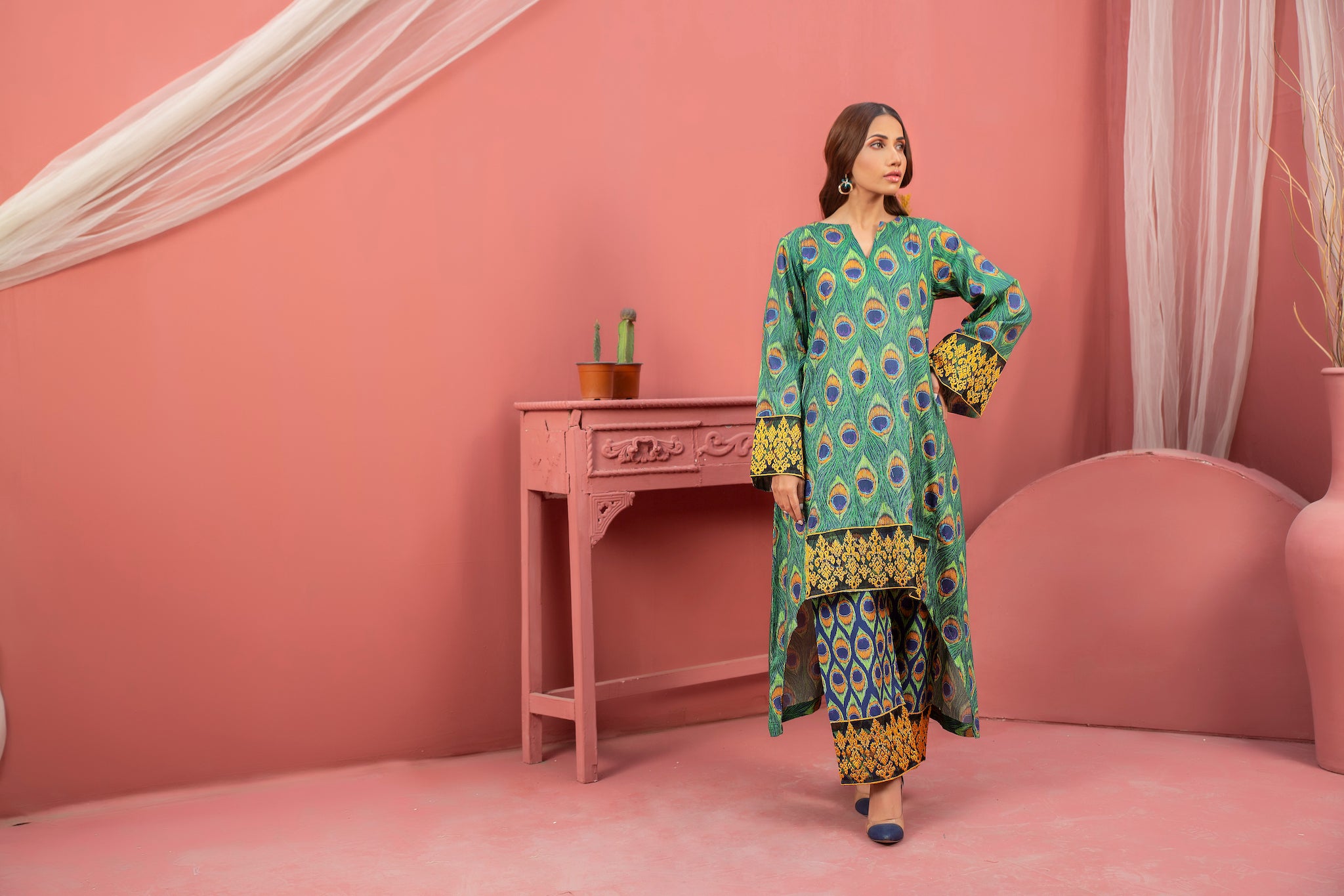 khawb nagar new collection 2pcs unstitched summer 2023 digtal print lawn embroidered shirt digital print cotton trouser lawn by safanoor