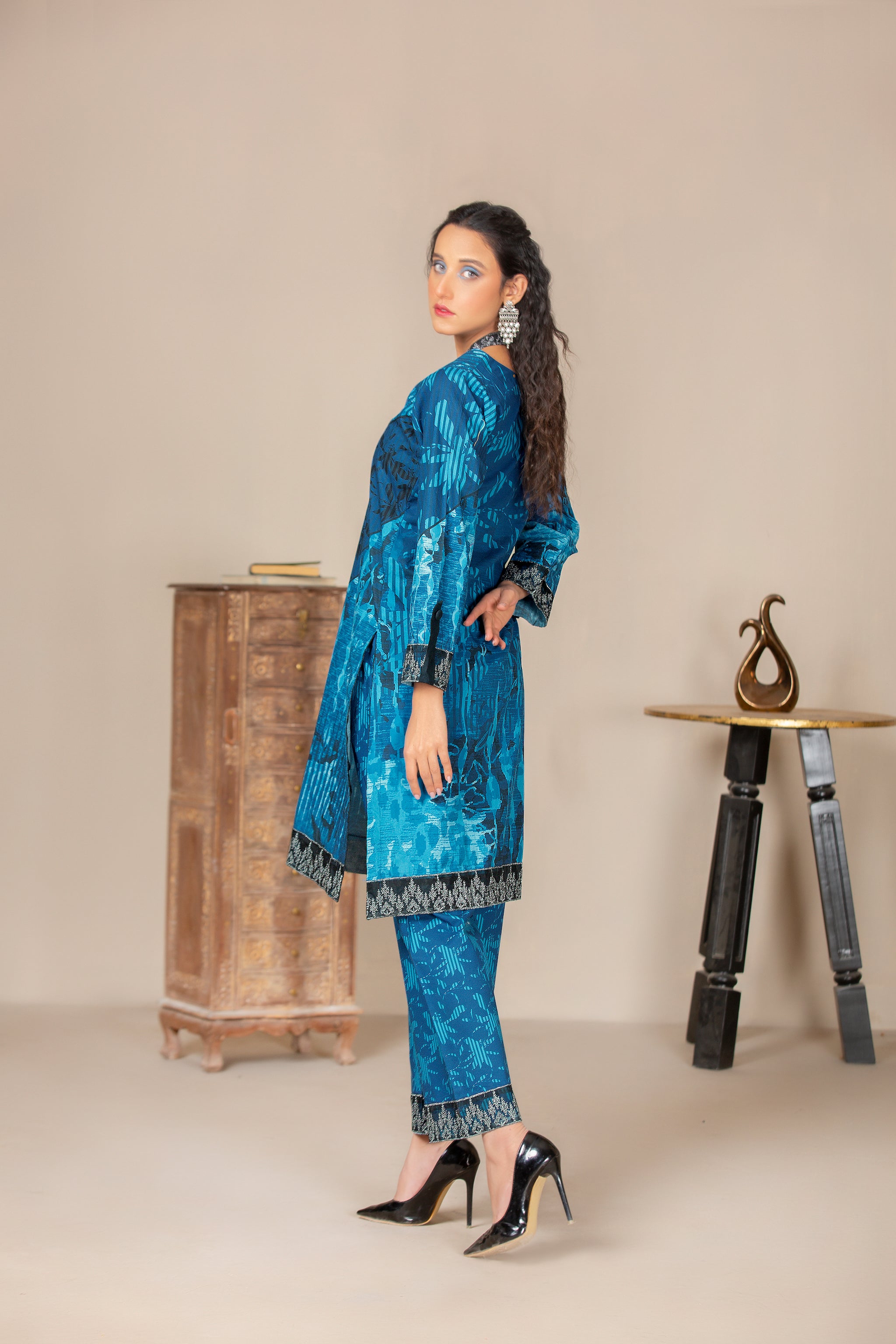 New Arrivals Digital printed lawn embroidered shirt and cotton trouser summer 23 unstitched 2pcs embroidered collection by safanoor