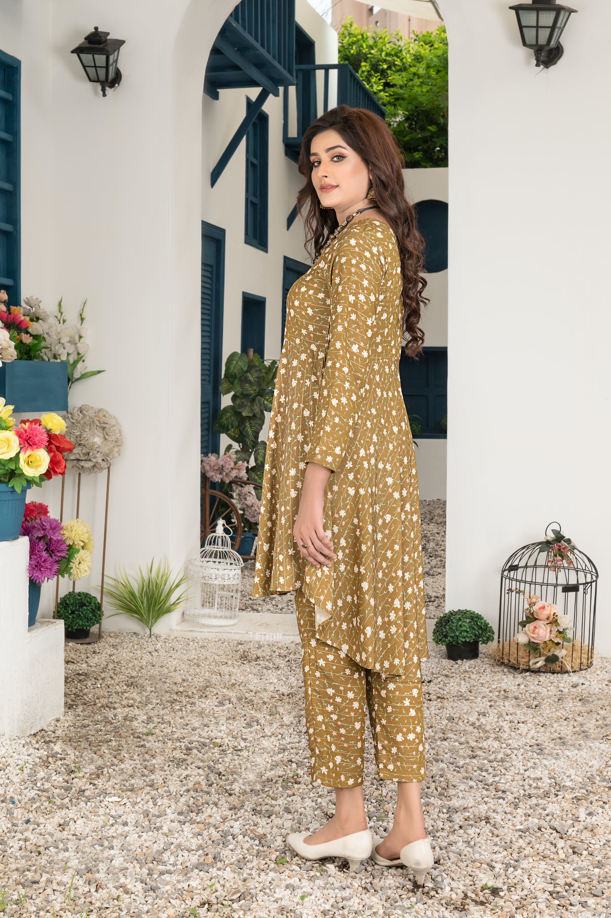 Feroza Collection Stripe Karandi Digital PrintTrouser winter 2022 2 pcs unstitched by safa noor